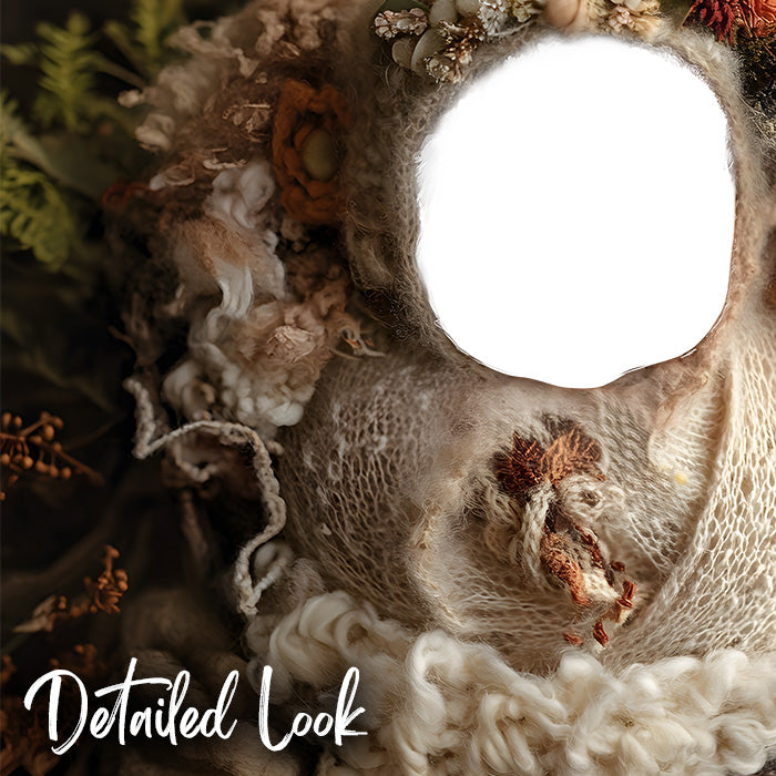 Rustic Nest Face Insert – Newborn Digital Backdrop