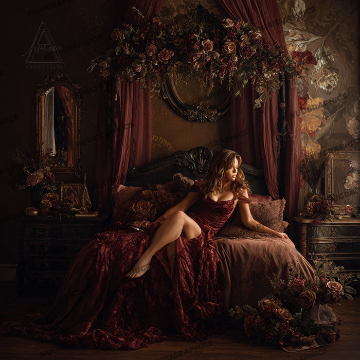 Luxurious Boudoir Bed – Digital Backdrop