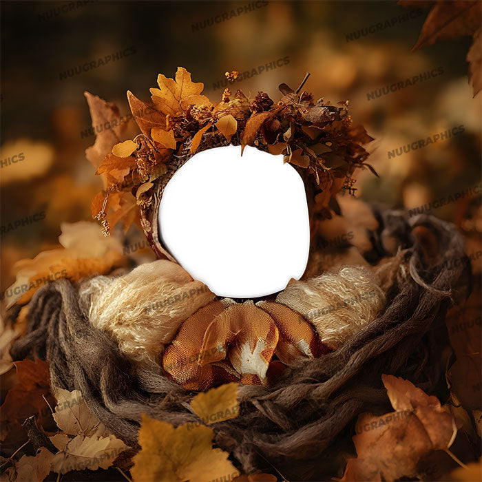 Autumn Crown - Newborn Digital Backdrop Face Insert