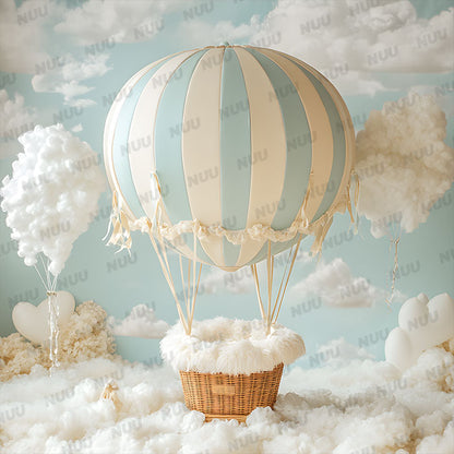 Cute Hot Air Balloon - Newborn Digital Backdrop