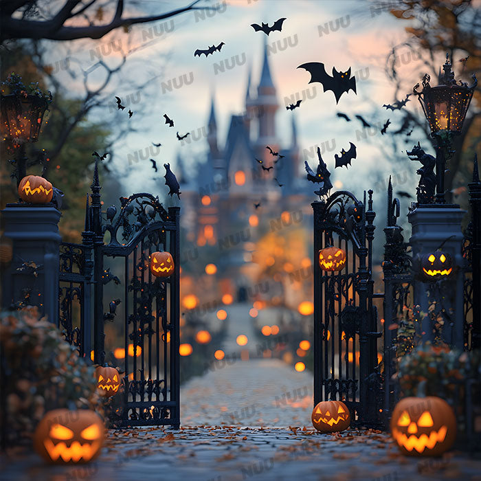 Halloween Castle Gates - Digital Backdrop