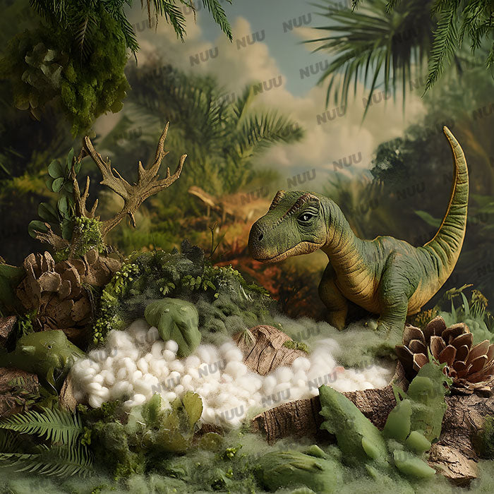 Curious Dinosaur - Newborn Digital Backdrop