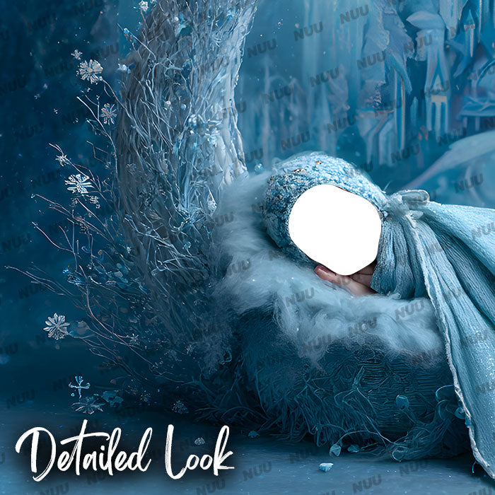 Frozen Moon – Newborn Digital Backdrop Face Insert