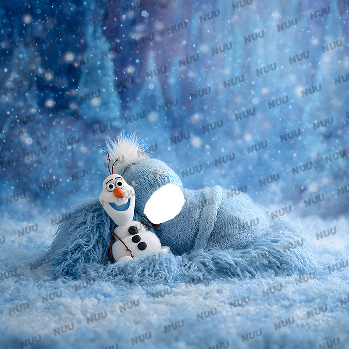 Frozen Olaf - Newborn Digital Backdrop Face Insert