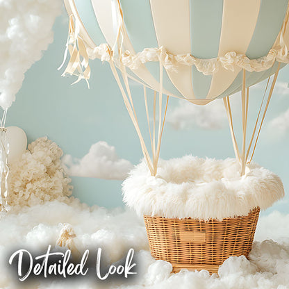 Cute Hot Air Balloon - Newborn Digital Backdrop