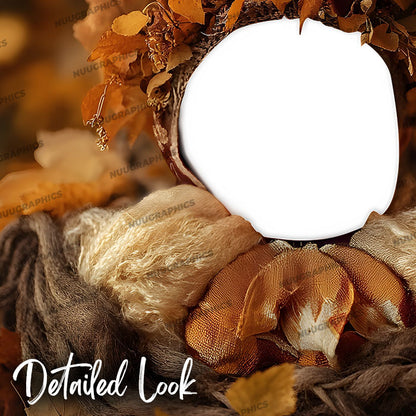 Autumn Crown - Newborn Digital Backdrop Face Insert