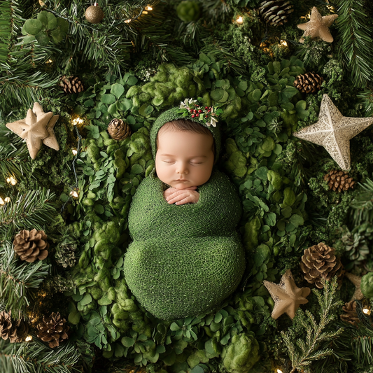 Christmas Face Insert - Newborn Digital Backdrop