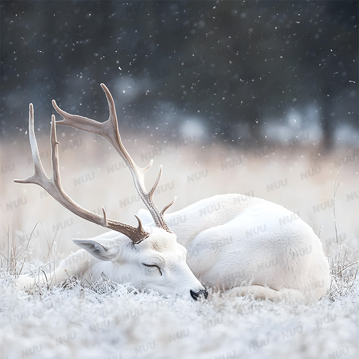 White Reindeer - Digital Backdrop